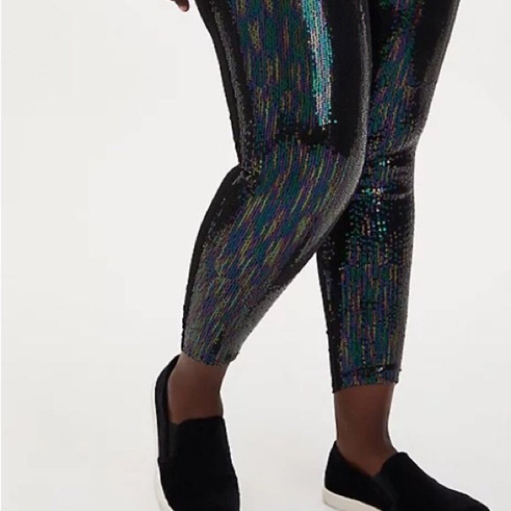 Torrid Platinum Legging - Multi Sequin Black Size 2